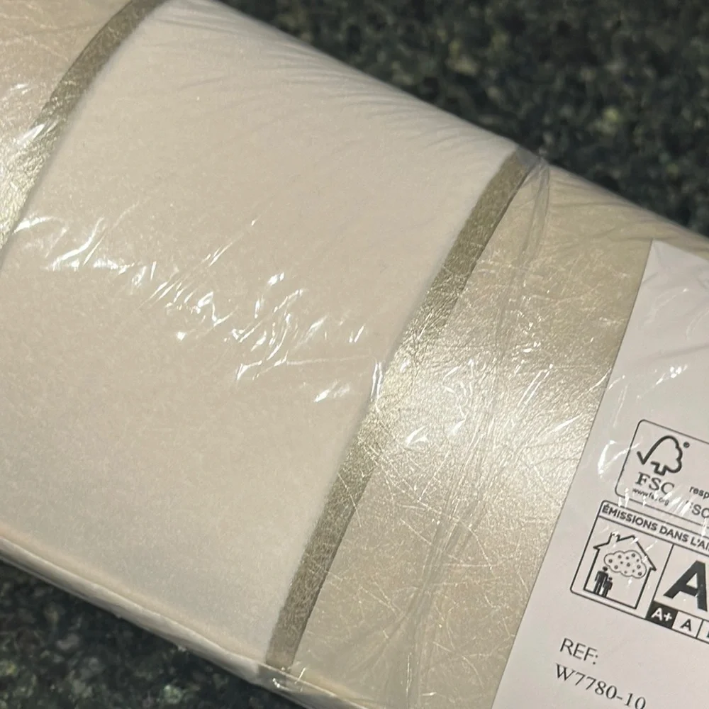OSBORNE & LITTLE flocked stripe designer wallpaper one double roll SNOW silver